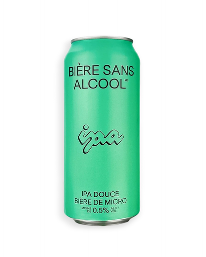 Green can of 'Bière Sans Alcool' with 'Igloo' branding on a white background