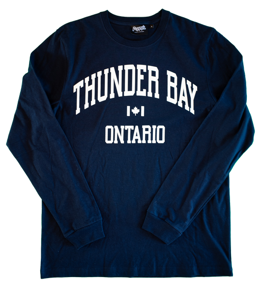 Thunder Bay Long Sleeve Blue With white Ink