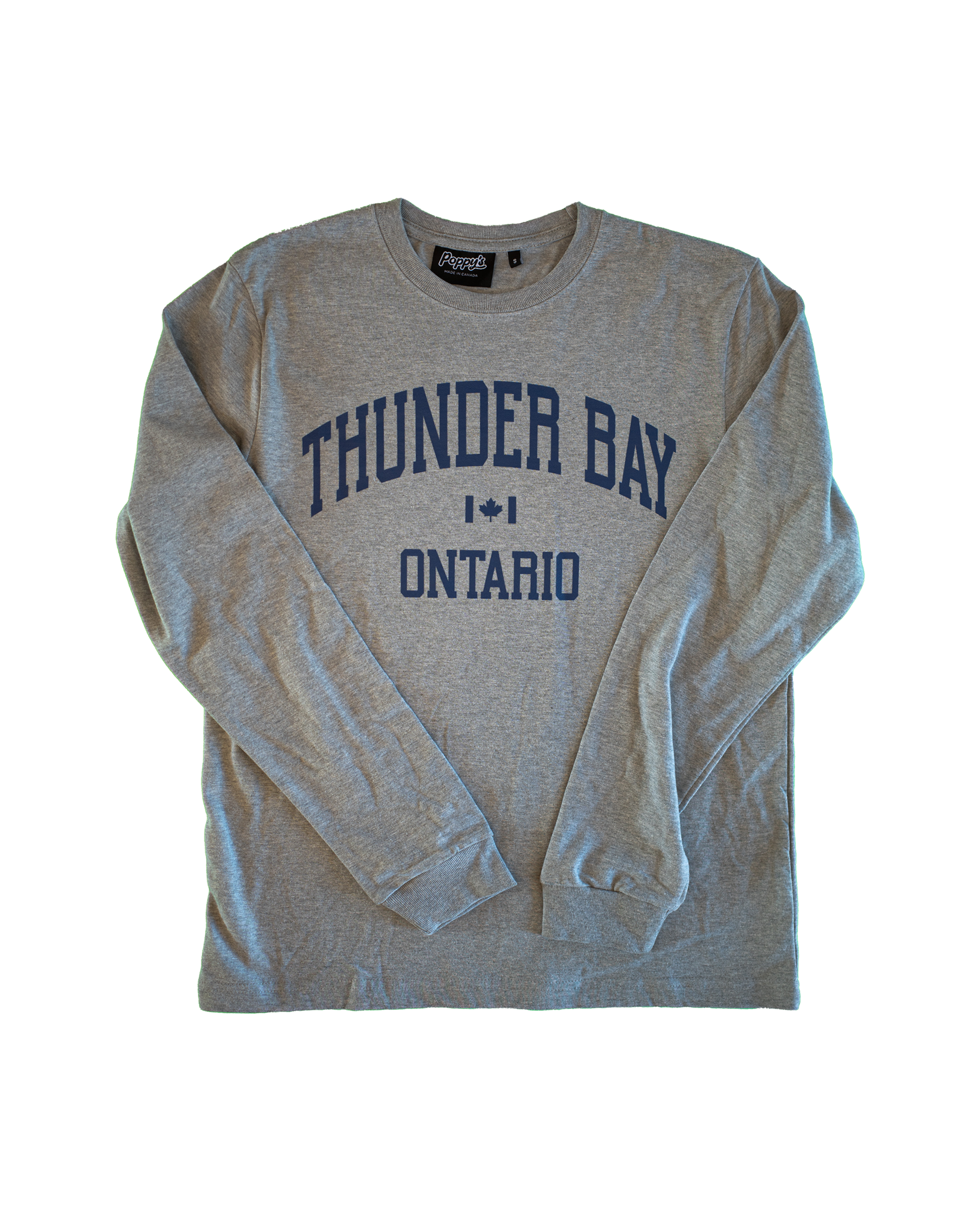 Gray shirt with 'Thunder Bay Ontario' text in blue
