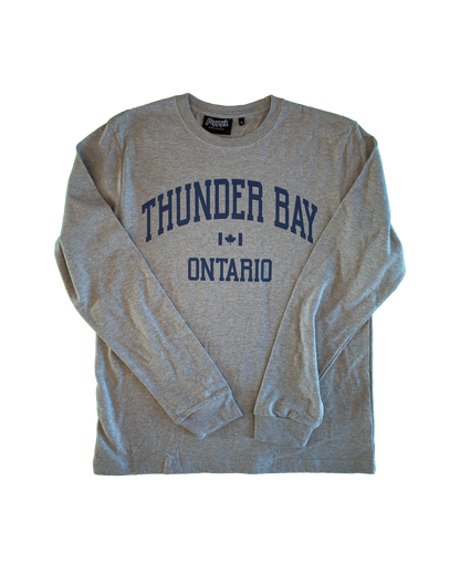 Gray shirt with 'Thunder Bay Ontario' text in blue