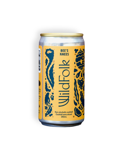 Can of WildFolk Bee's Knees non-alcoholic cocktail on a white background